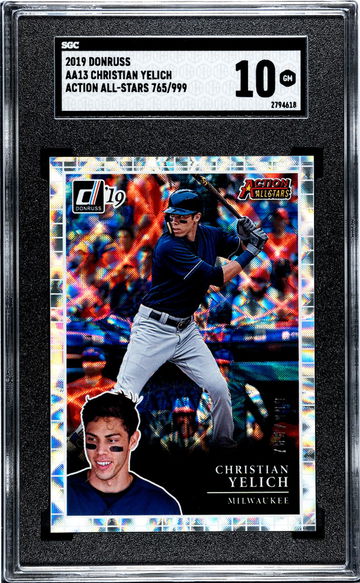 2019 Panini Donruss Action All-Stars Christian Yelich #AA13 /999 SGC 10