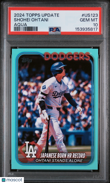 2024 Topps Update Shohei Ohtani #US123 Aqua PSA 10