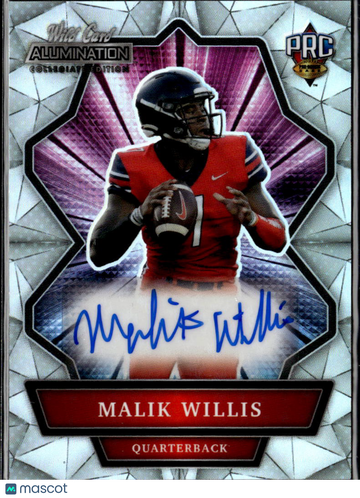 Malik Willis 2021 Wild Card Alumination Collegiate Edition Auto Liberty Flames