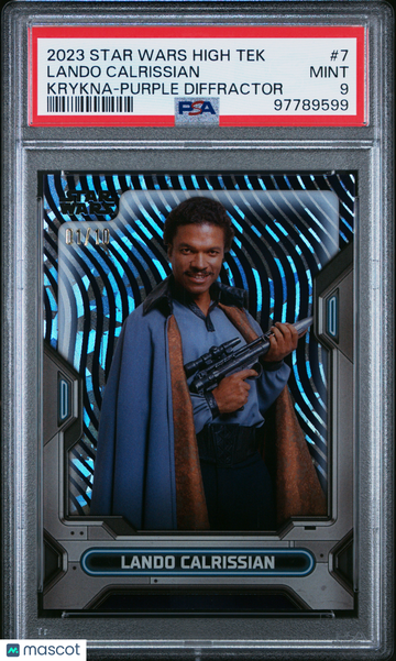 2023 Topps Star Wars High Tek Lando Calrissian #7 Krykna Purple Diffractor PSA 9