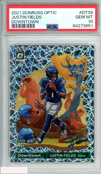 2021 PANINI DONRUSS OPTIC DOWNTOWN JUSTIN FIELDS #DT39 ROOKIE RC PSA 10