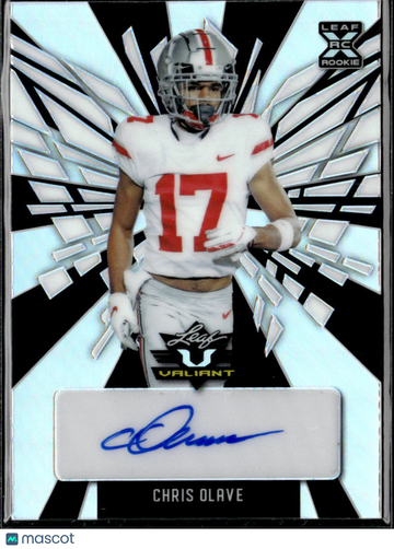 Chris Olave 2022 Leaf Valiant RC Auto /5 Ohio State Buckeyes