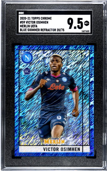 2020 Topps Chrome #59 Victor Osimhen Merlin UEFA /75 SGC 9.5