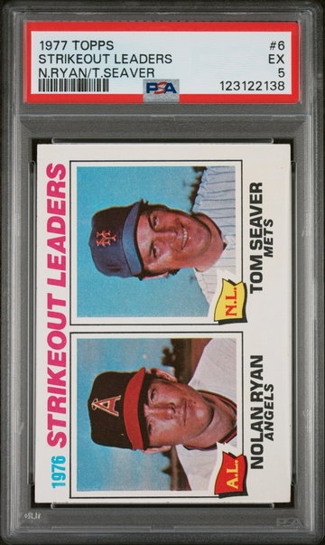 1977 Topps Strikeout Leaders Nolan Ryan/Tom Seaver #6 PSA 5