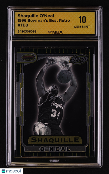 1996 Bowman's Best Retro Shaquille O'Neal #TB8 MBA 10