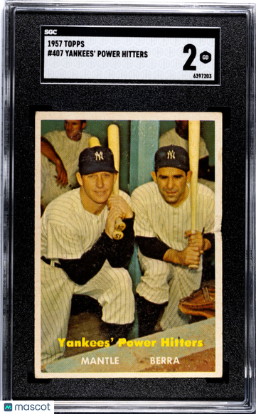 1957 Topps Yankees' Power Hitters #407 SGC 2