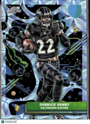 Derrick Henry 2025 Topps Chrome Cosmic Nucleus Refractor Baltimore Ravens
