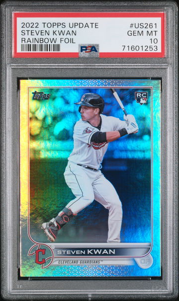 2022 Topps Update Rainbow Foil Steven Kwan #US261 PSA 10