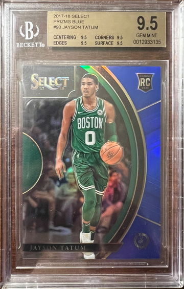 2017-18 Panini Select #93 Jayson Tatum  Blue Prizm /299 BGS 9.5 
