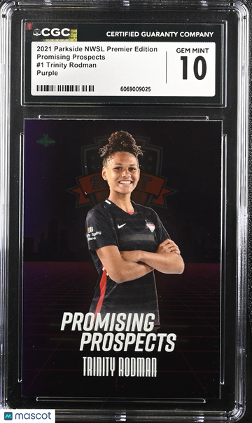 2021 Parkside Nwsl Premier Edition Trinity Rodman #1 Purple Rookie Promising Prospects CGC 10