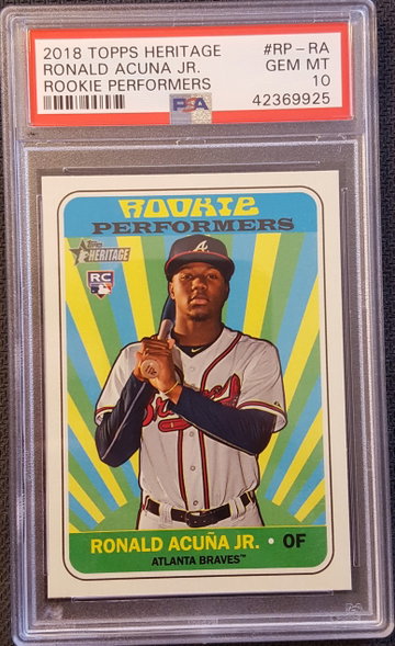 2018 Topps Heritage Ronald Acuna Jr Rookie PSA 10