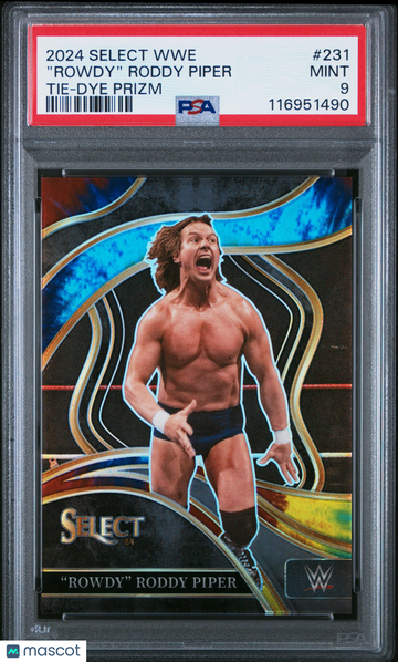 2024 Panini Select WWE "Rowdy" Roddy Piper #231 Tie Dye Prizm /25 PSA 9
