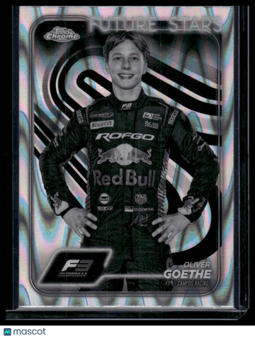 2024 Topps Chrome Formula 1 Oliver Goethe #52 Black And White RayWave Refractors
