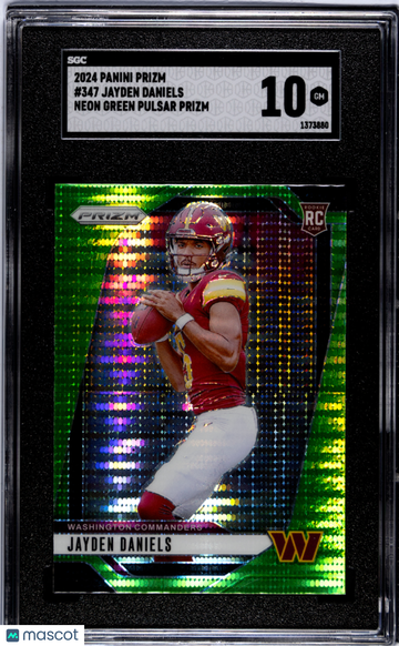 2024 Panini Prizm Jayden Daniels #347 Neon Green Pulsar SGC 10