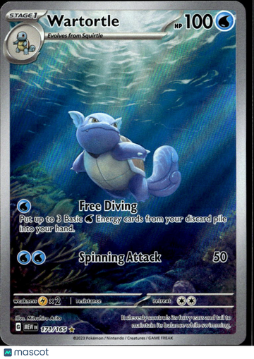 2023 Scarlet & Violet 151 Wartortle Holo Secret Rare #171/165