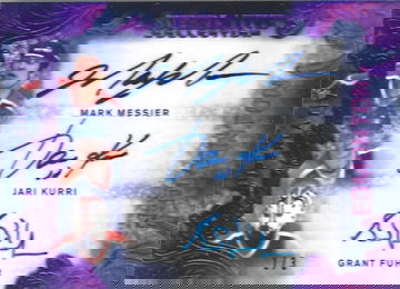 MESSIER / KURRI / FUHR / RANFORD 2019 LEAF 6 PLAYER OILERS AUTOGRAPH AUTO #1/3