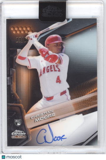 2026 Topps Chrome Black Autographs Christian Moore #CBA-CM Orange /25 RC