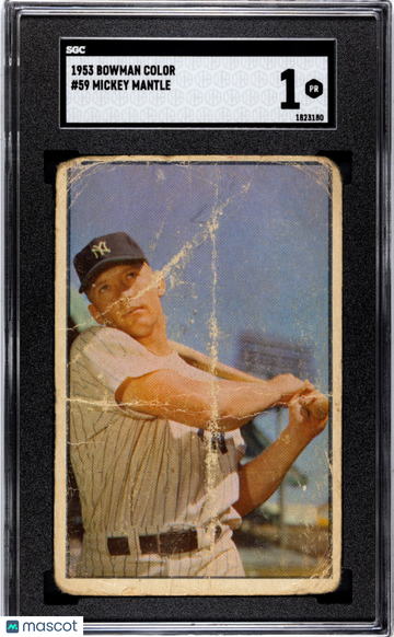 1953 Bowman Color Mickey Mantle #59 SGC 1