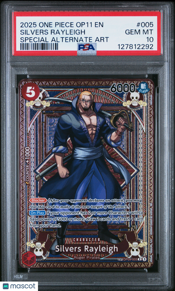 2025 One Piece Op11-A Fist Of Divine Speed Silvers Rayleigh Special Alternate Art PSA 10 #005