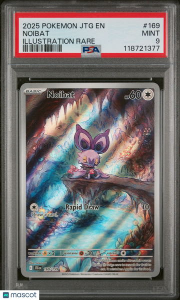 2025 Pokemon JTG EN-Journey Together Noibat Holo Rare Illustration Rare PSA 9 #169