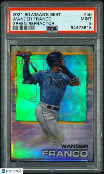 2021 Bowman's Best Wander Franco #50 Green Refractor /99 PSA 9