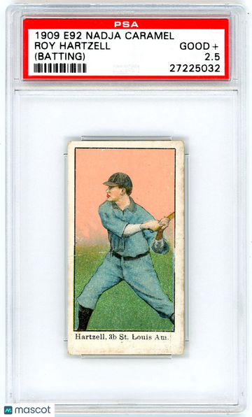 1909 E92 Nadja Caramels Roy Hartzell (Batting) PSA 2.5