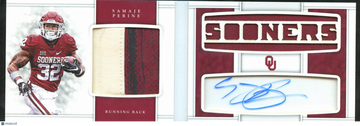 2017 Panini National Treasures Collegiate Samaje Perine #20 /35 Autograph Patch