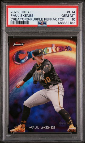 2025 Topps Finest Creators Purple Refractor Paul Skenes #C14 /125 PSA 10