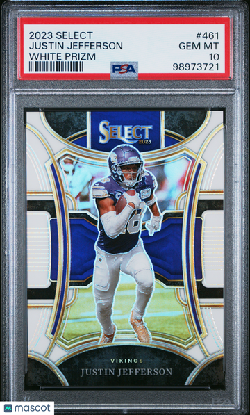 2023 Panini Select Justin Jefferson #461 White Prizm PSA 10