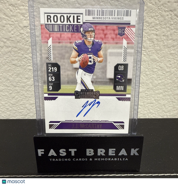 2024 Football Panini Contenders J.J. McCarthy #101 RookieTicketRPSAutographs Rookie