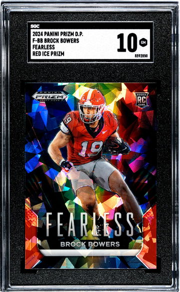 2024 Panini Prizm Draft Picks Fearless Red Ice Brock Bowers #F-BB RC SGC 10