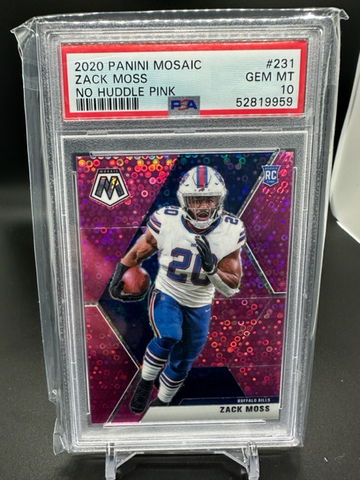 2020 Mosaic Zack Moss No Huddle Pink #1/20 - PSA 10