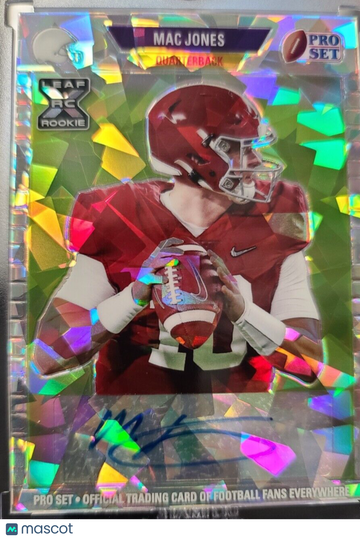 2021 Leaf Pro Set Metal Mac Jones Cracked Ice Short Print Parallel/Variety Rookie Leaf