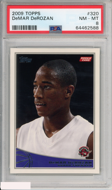 2009 TOPPS DEMAR DEROZAN #320 TORONTO RAPTORS ROOKIE RC PSA 8 NM-MT