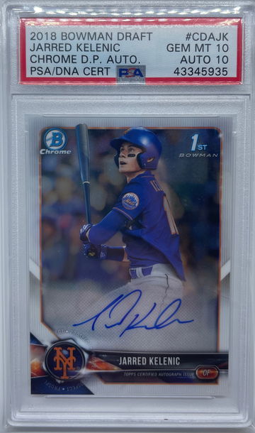 Jarred Kelenic 2018 Bowman Chrome Draft 1st Auto PSA 10/10 (Small scratch on case)