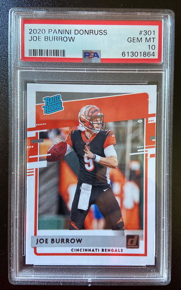 2020 Panini Donruss Joe Burrow Rated Rookie #301 (61301864) - PSA 10 GEM MINT