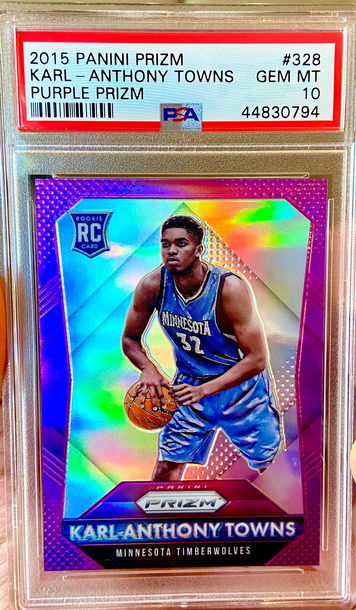 2015 Panini Prizm Karl-Anthony Towns Purple Prizm #/99 PSA 10 Pop 11