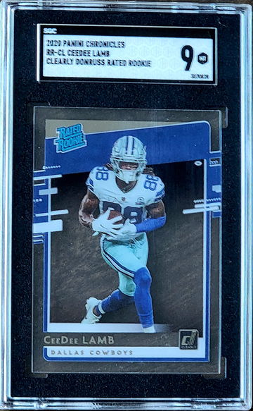 2020 CEEDEE LAMB Panini Clearly Donruss Rated Rookie SGC 9 POP 13 RC #RR-CL