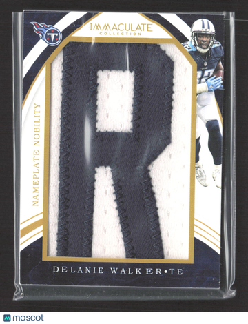 2016 Panini Immaculate Collection Nameplate Nobility Delanie Walker #DWK Game-Worn Material Nameplate Patch