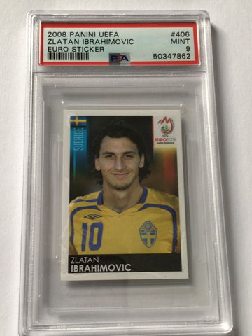 2008 Panini Euro Stickers Zlatan Ibrahimovich PSA 9