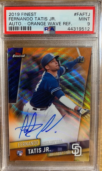 2019 Finest Fernando Tatis Jr. Orange Wave Refractor Auto PSA 9