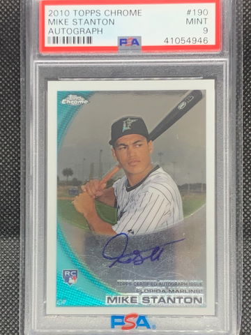 2010 Topps Chrome Mike Giancarlo Stanton Rookie PSA 9 Mint