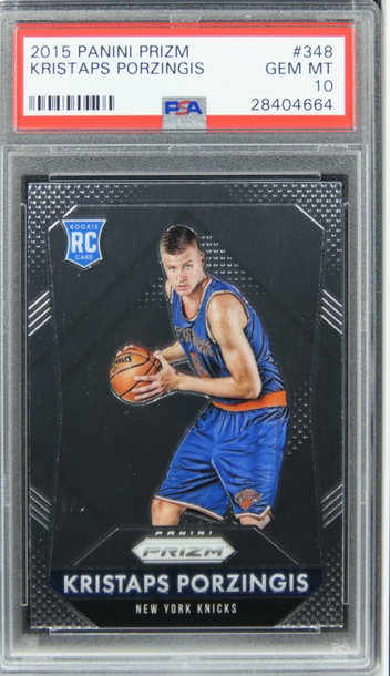 2015 Panini Prizm Kristaps Porzingis ROOKIE RC #348 PSA 10 GEM MINT