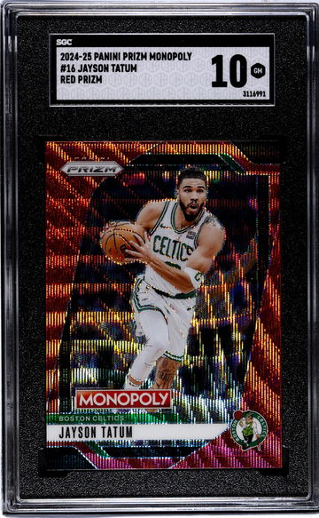2024-25 Panini Prizm Monopoly #16 Jayson Tatum Red Prizm SGC 10