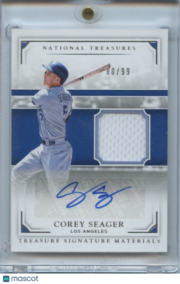 Corey Seager 2017 National Treasures Auto Autograph Jersey Patch Dodgers 80/99