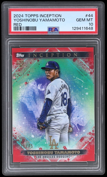 2024 Topps Inception Yoshinobu Yamamoto Red PSA 10