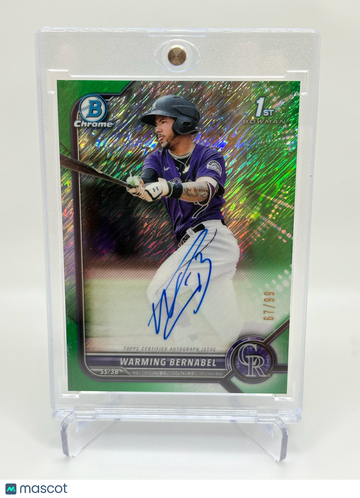 2022 Bowman Chrome Warming Bernabel #CPA-WB Green Shimmer Refractor /99