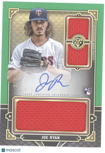 2022 Topps Triple Threads Joe Ryan #RFPAR-JR Green /50 Autograph RC Memorabilia