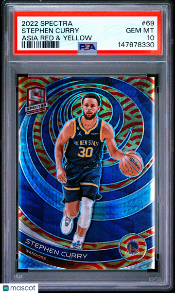 2022 Panini Spectra Stephen Curry #69 Asia Red & Yellow PSA 10