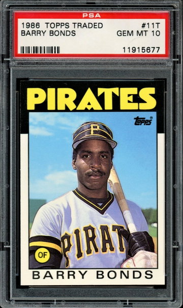 1986 Topps Traded #11 Barry Bonds  RC  PSA 10   Pirates    